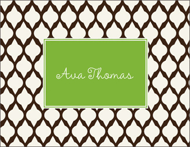 Brown Lattice Foldover Note Cards